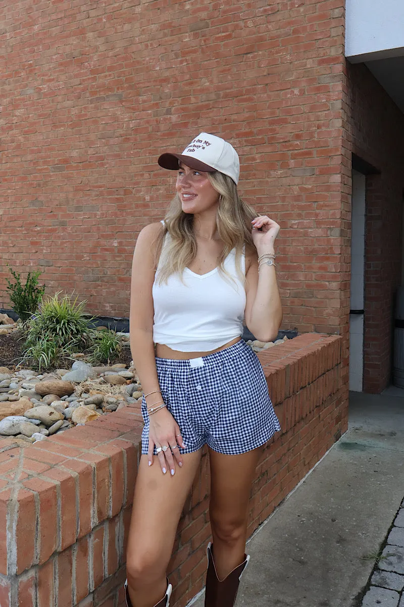 Boxer Shorts - Navy Non Chafe Armholes Elegant Blouse