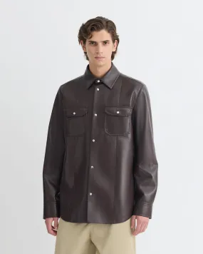 Braylo - Okobor? Alt-Leather Shirt - Coffee Ground Double Layered Panels Multi Pocket System