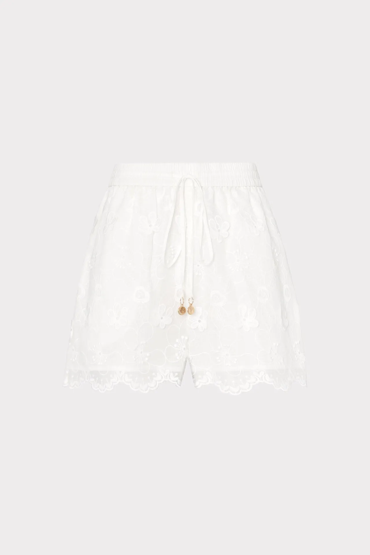 3D Floral Cotton Eyelet Shorts Sunny Getaway Space Saving