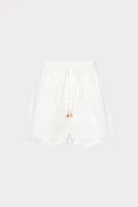 3D Floral Cotton Eyelet Shorts Sand Resistant Texture Seamless-Edges