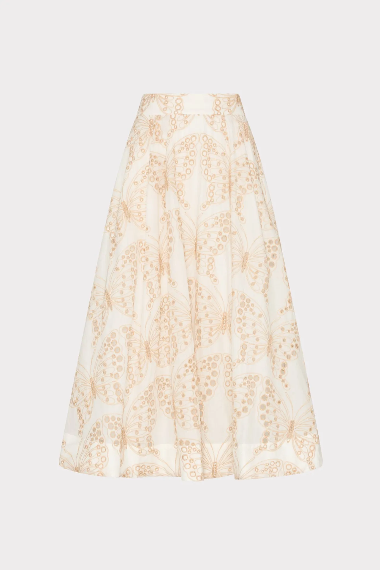 Wrinkle Resistant Finish Butterfly Eyelet Skirt