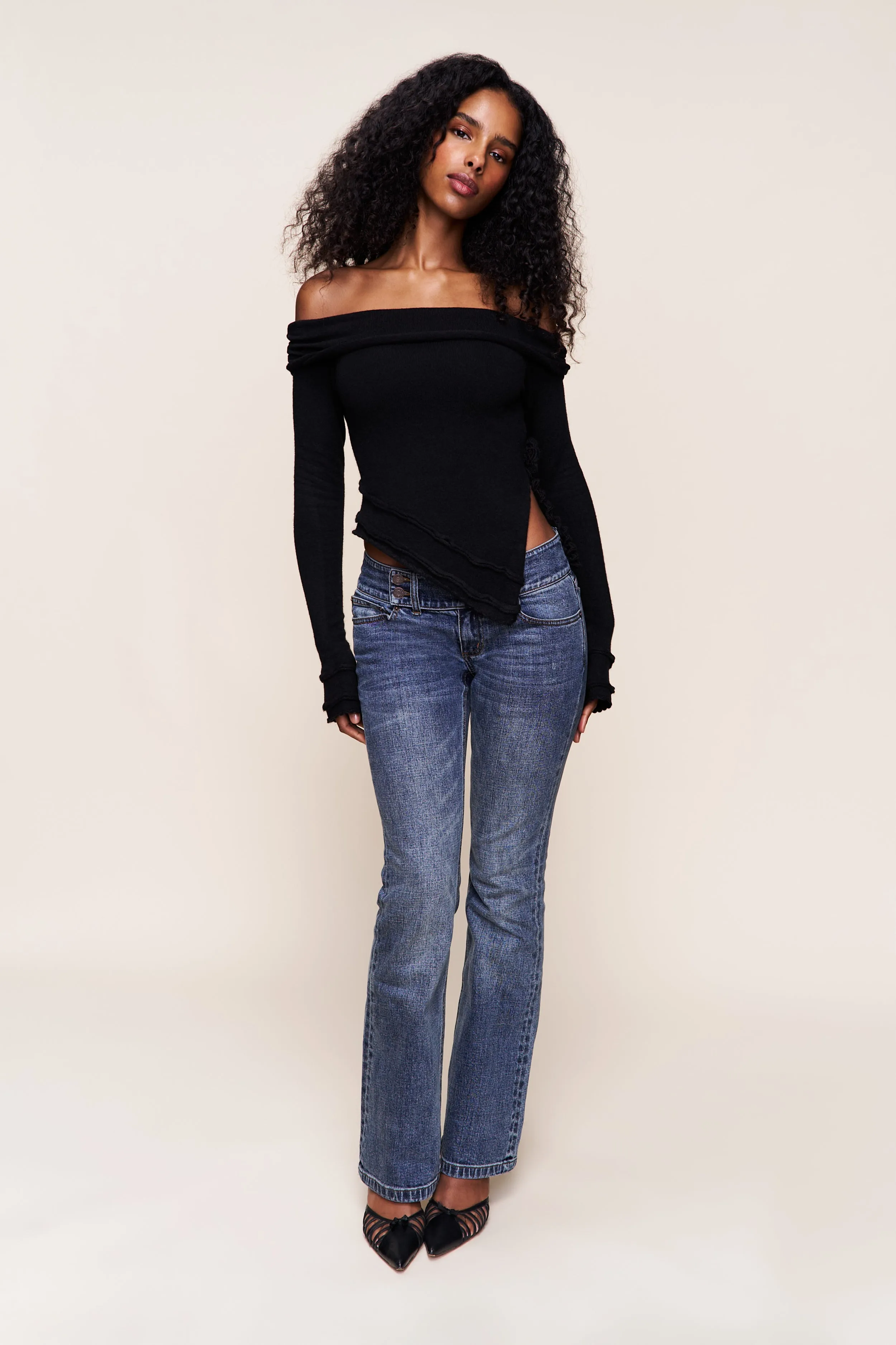 Soler Fold Over Knit Top Air Permeable Cloth