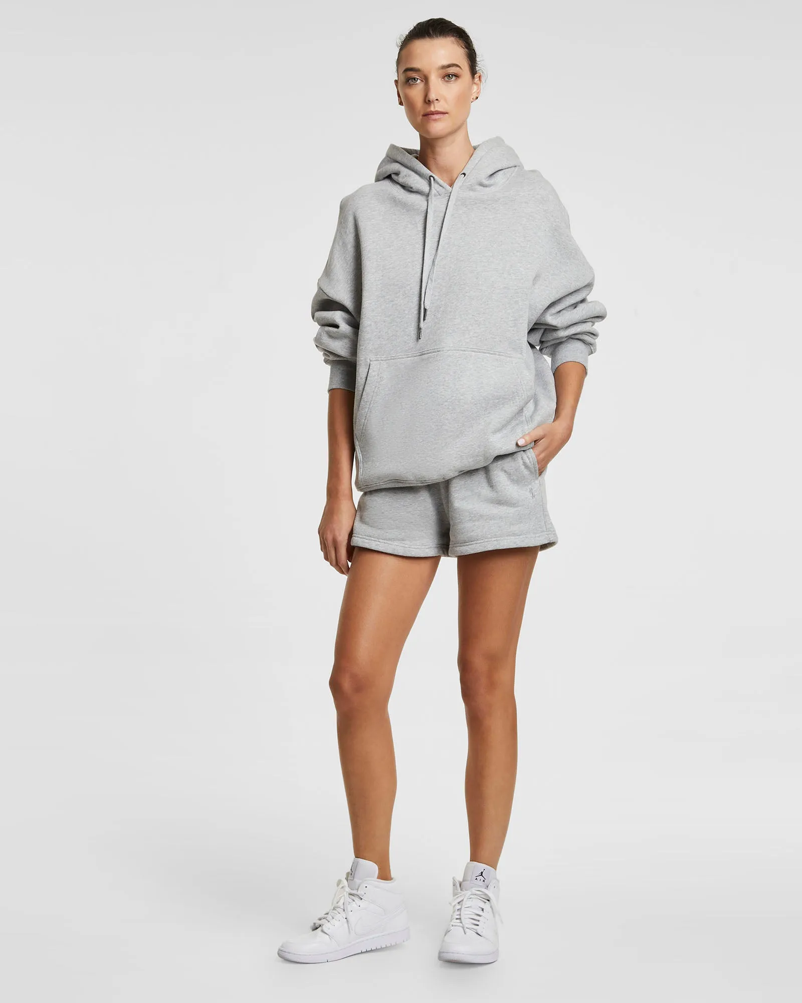 Merino Wool 3 X 4 OH G HOODIE GREY MARL