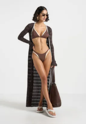 Multi Pocket System Lydie - Double Layer Bikini Top - Brown/Cream