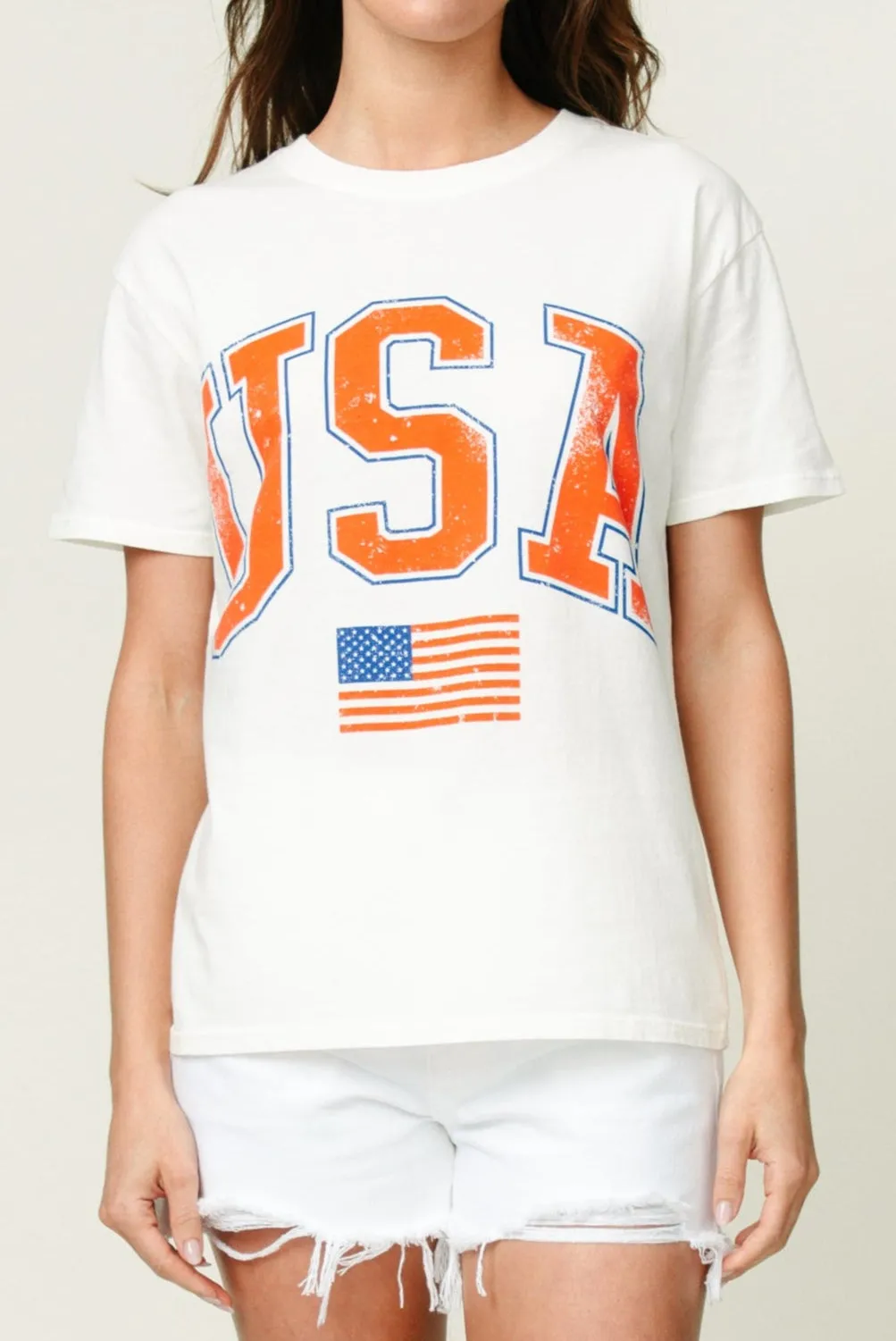 No Iron Fabric Easycare Flag Boyfriend Tee