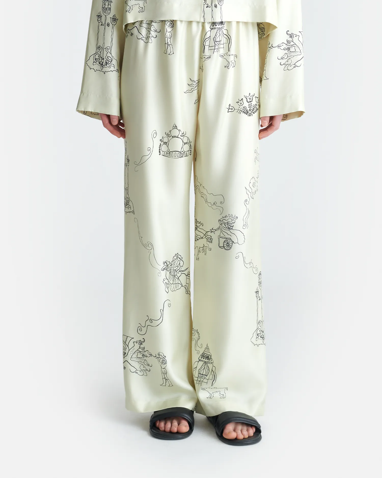 WaterRepellentCoating Brenda - Printed Silk Twill Pants - Folktale