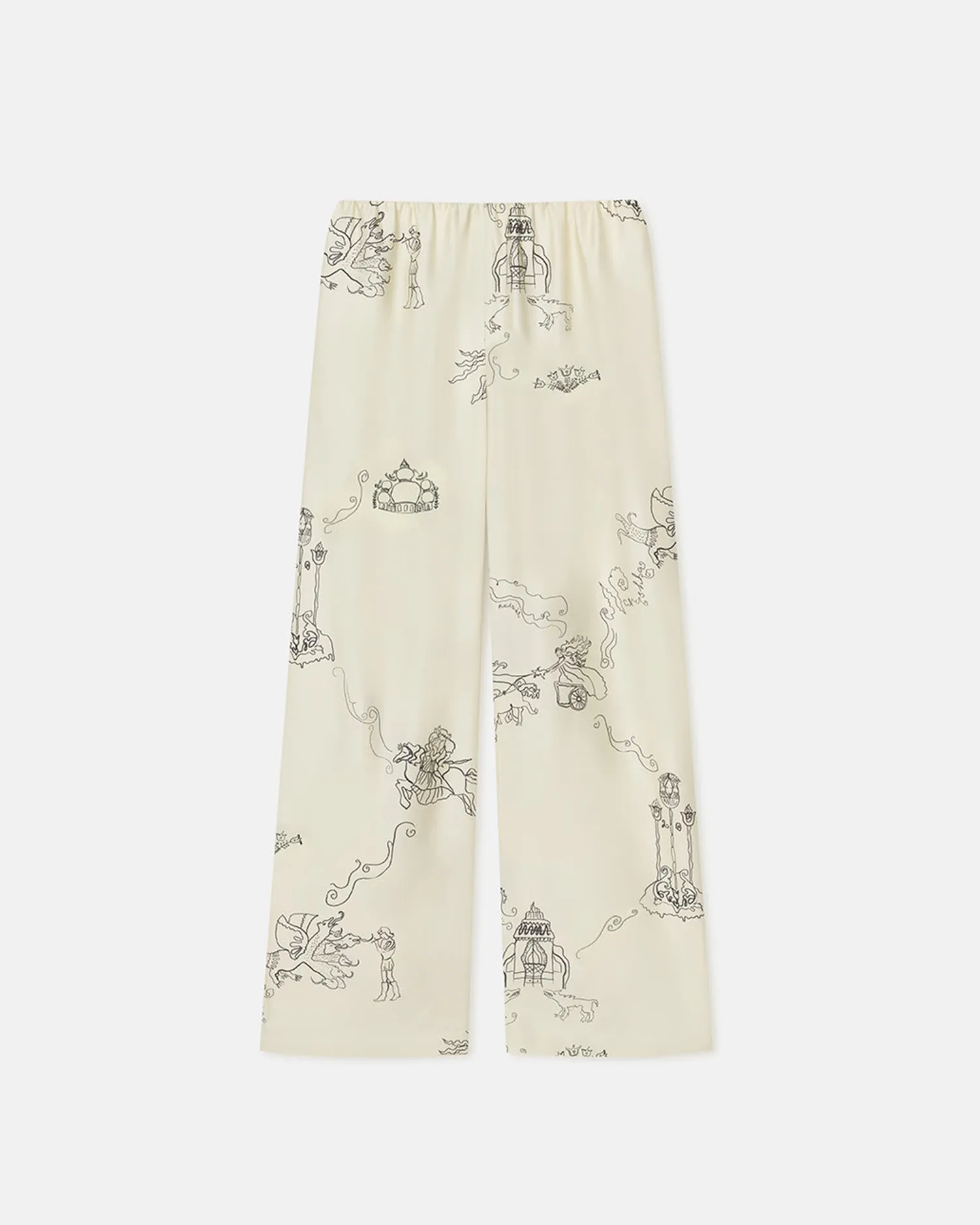 Brenda - Printed Silk Twill Pants - Folktale Sporty Look