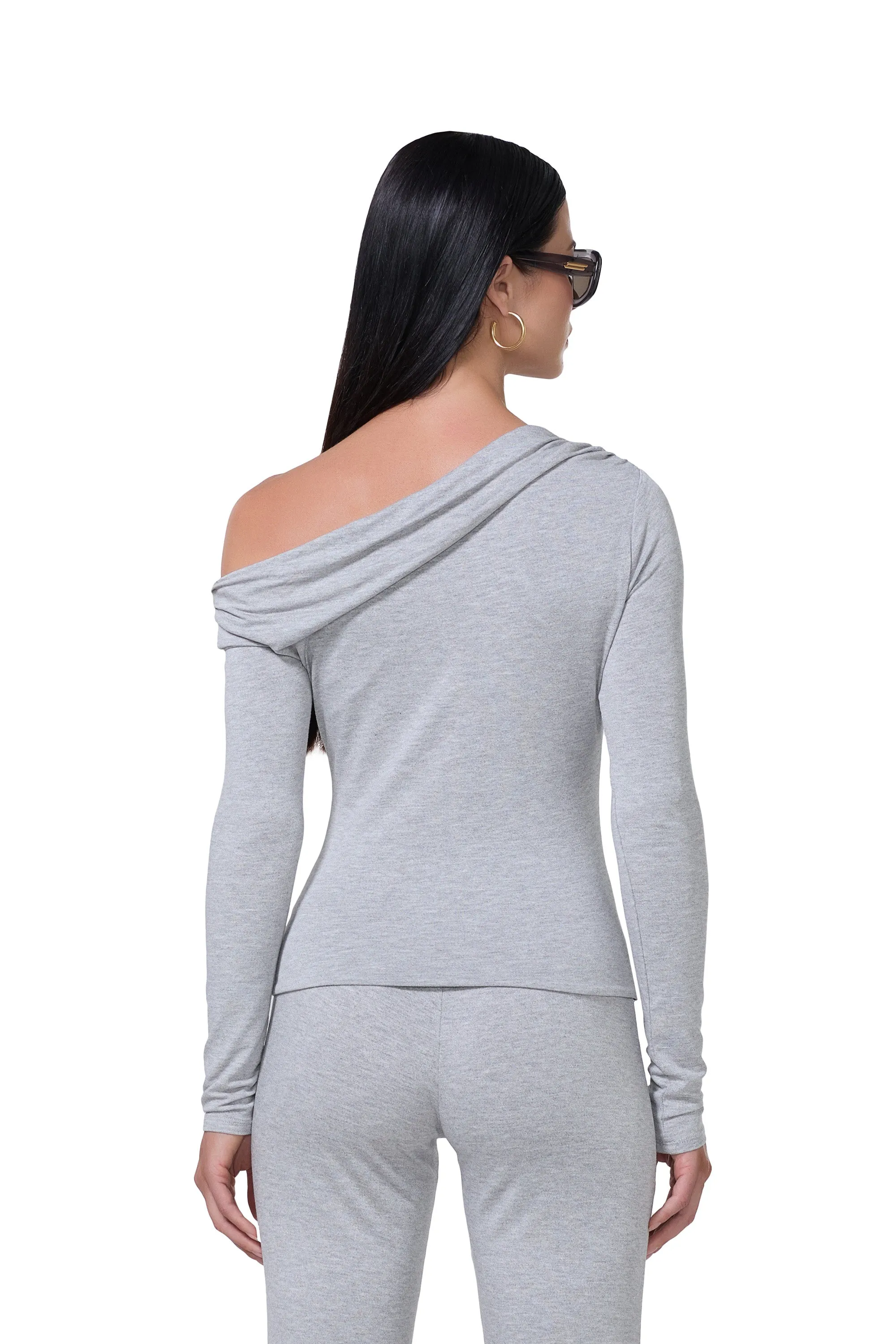 Brushed Microfiber Surface Bria Top - Heather Grey