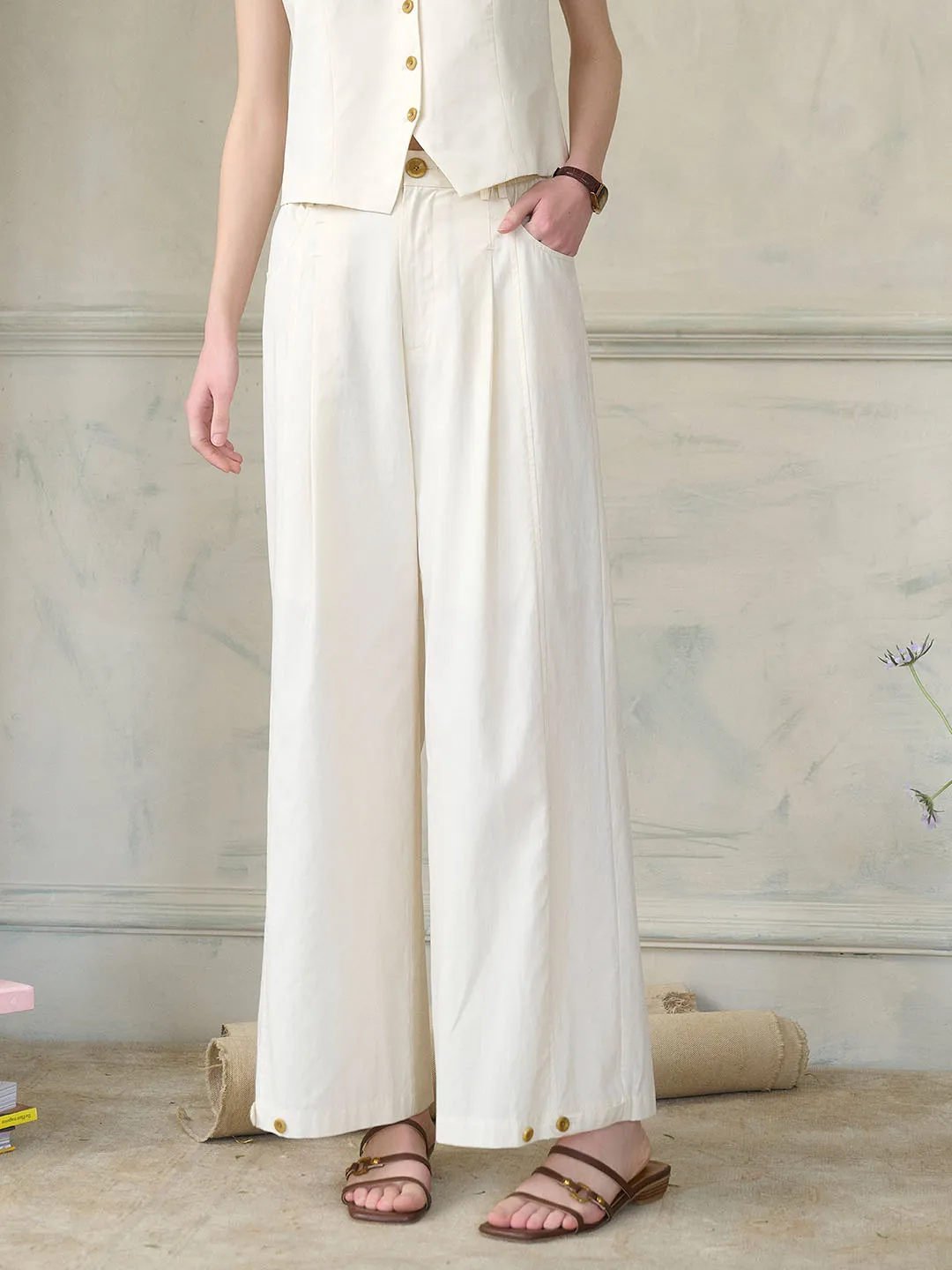 Flexible Fit Anytime Fit Briella Casual High-waisted Straight Trousers
