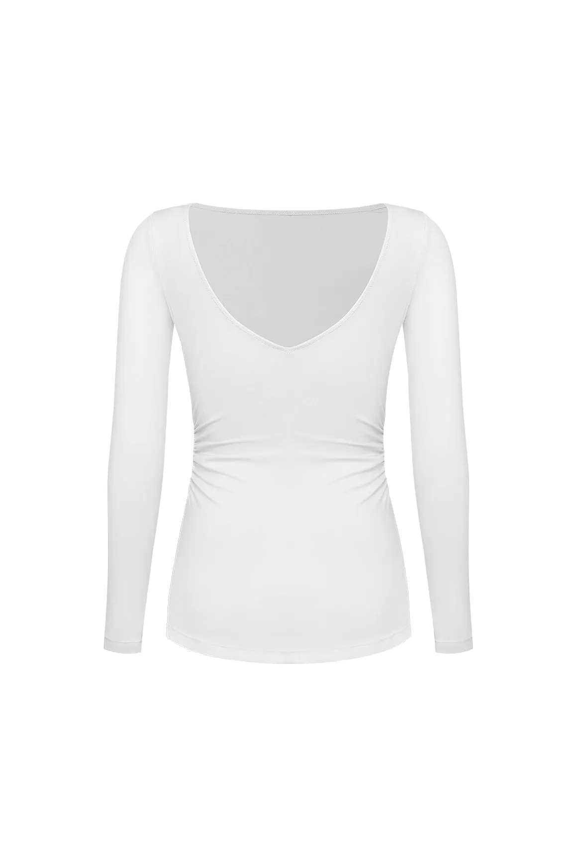 Anti Pilling Treatment Quick-Dry Fabric Long Sleeve V-Back Top