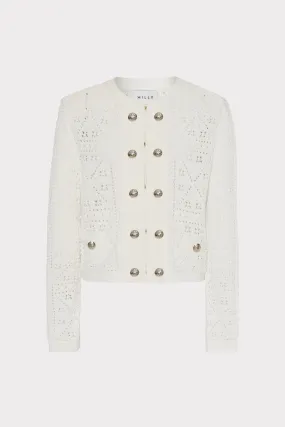 Knit Fabric Technology Bubble Pointelle Knit Jacket