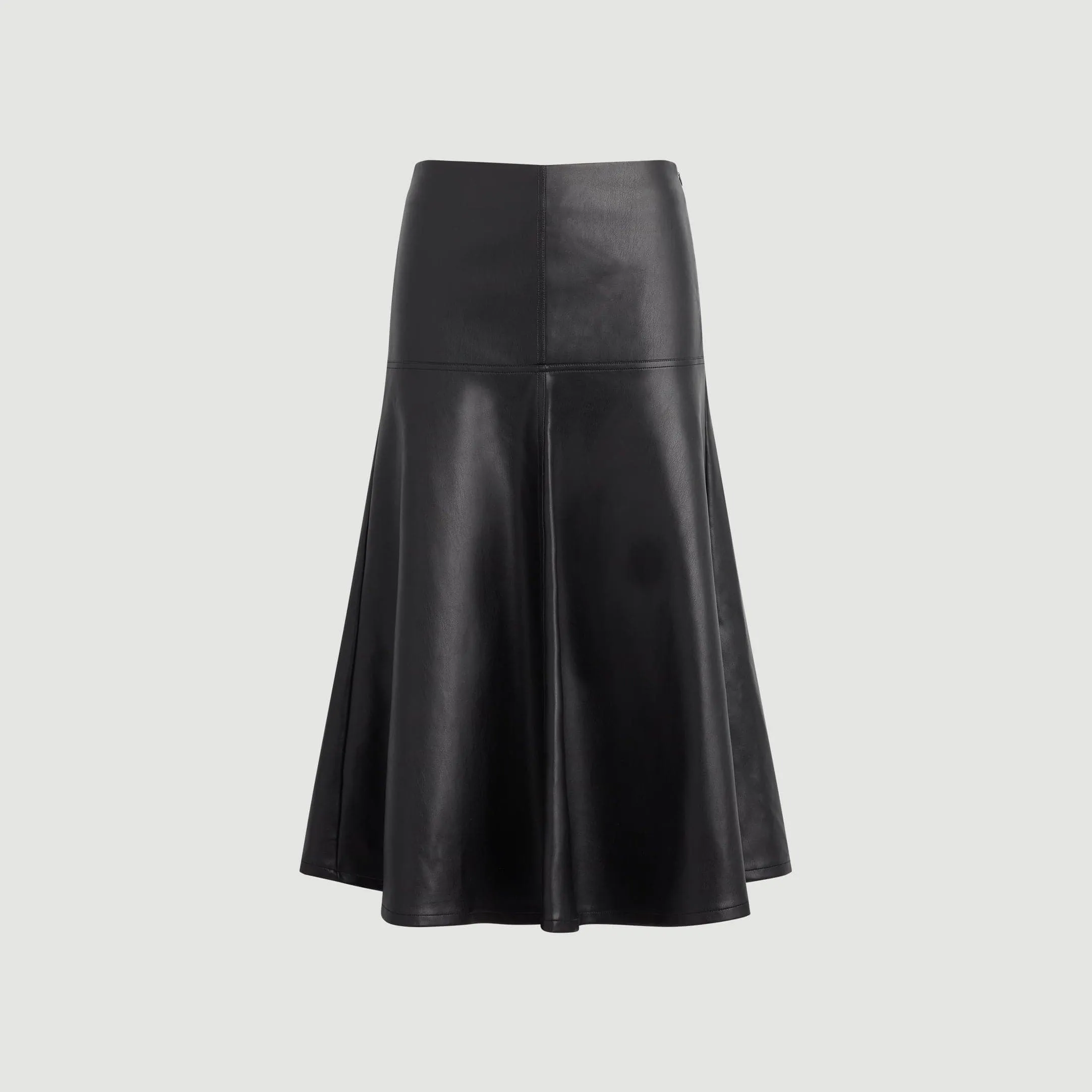 Trendy Style Flexible Motion Harley A-Line Vegan Leather Skirt (Petite)