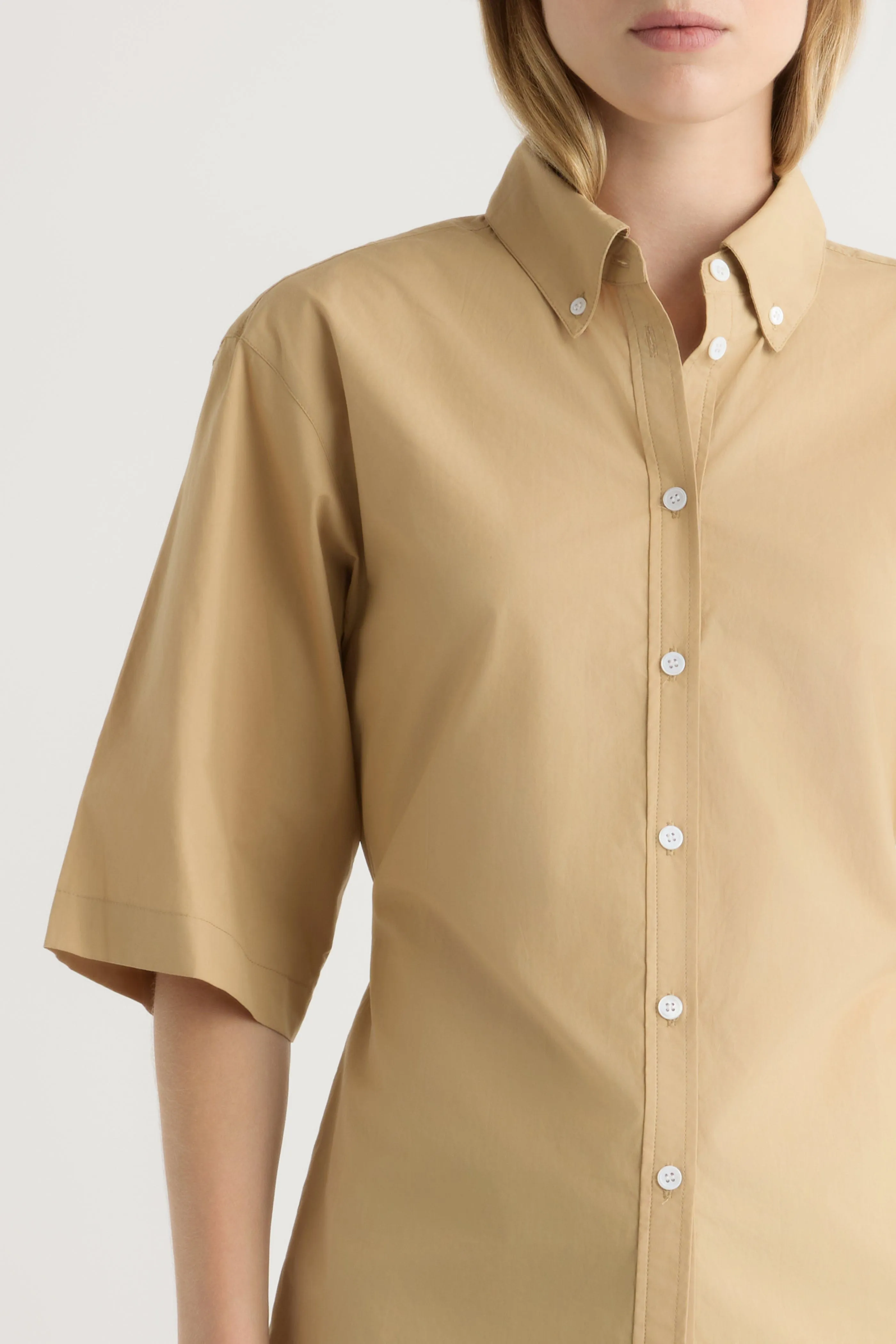 Calliope Cinch-Waist Tie-Back Shirt Anti Microbial Lining Lightweight