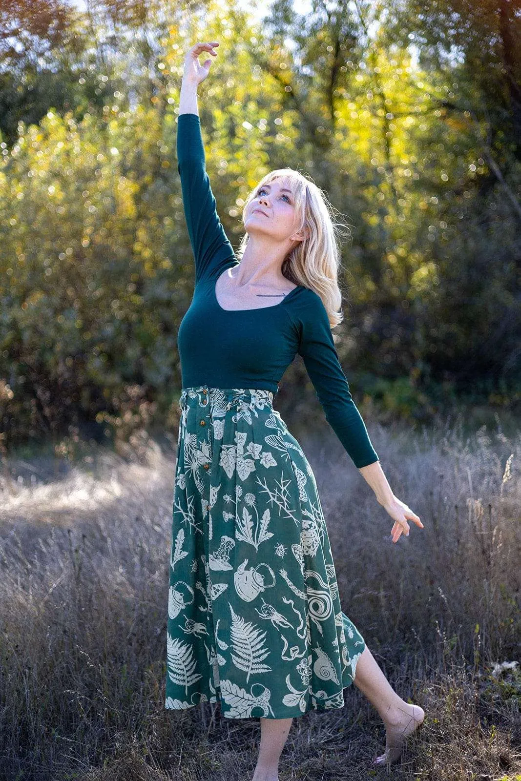 Chilly Comfort Camille Top in Emerald Cotton Knit