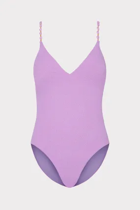 Cannes Beaded Strap One Piece Racerback Support