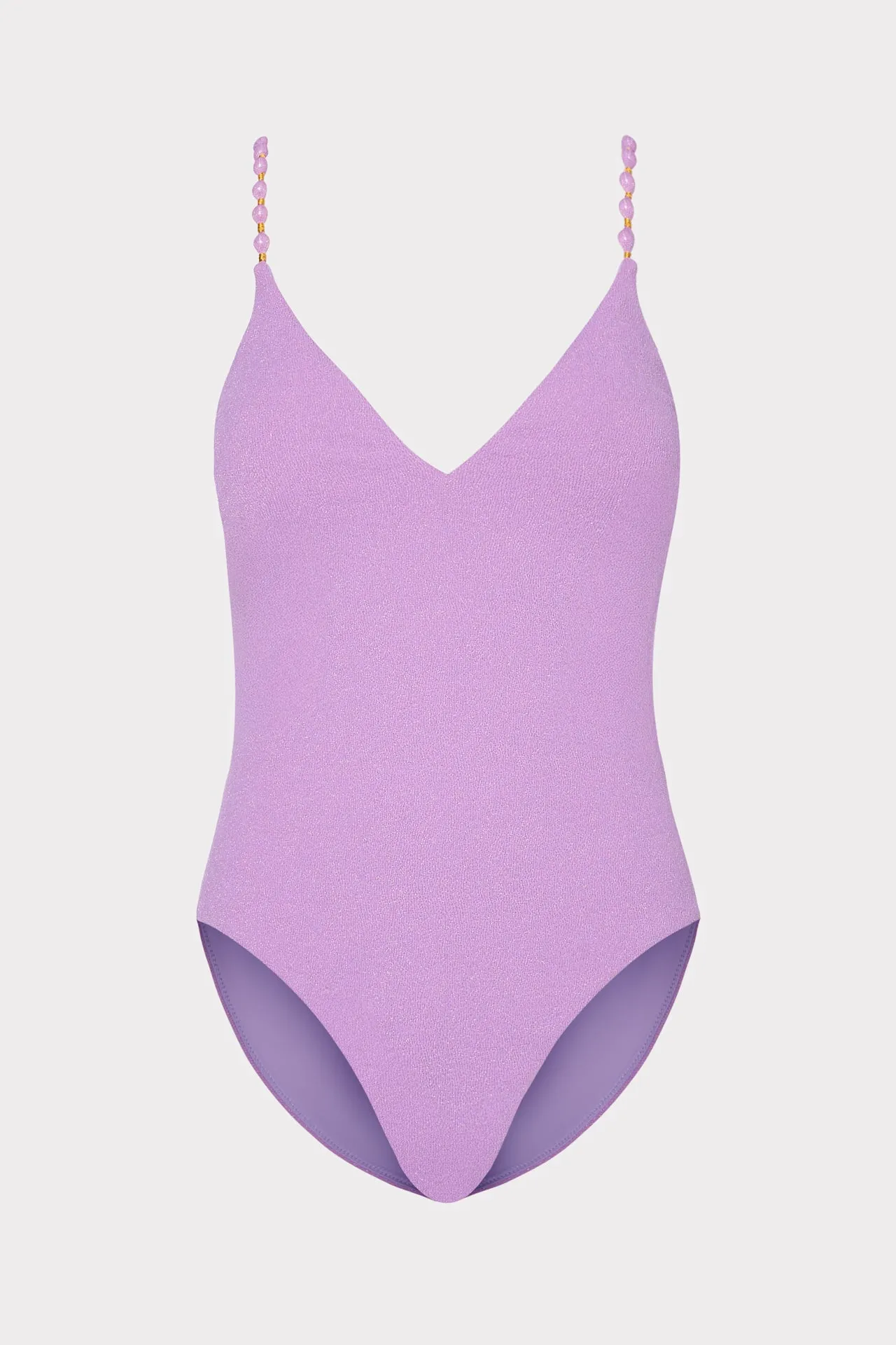 Cannes Beaded Strap One Piece Eco Friendly Textile