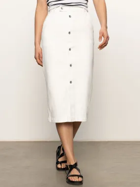 Classic Fit Carrier Denim Skirt Bleached White