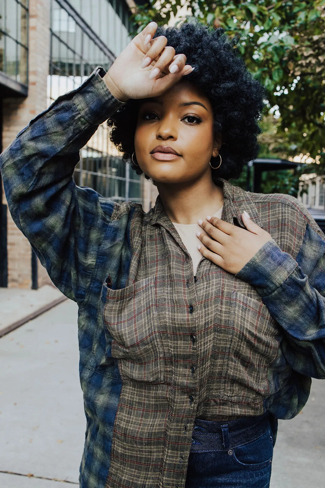 RibbedCuff Flexible Knit Blend Carson Plaid Flannel - FINAL SALE