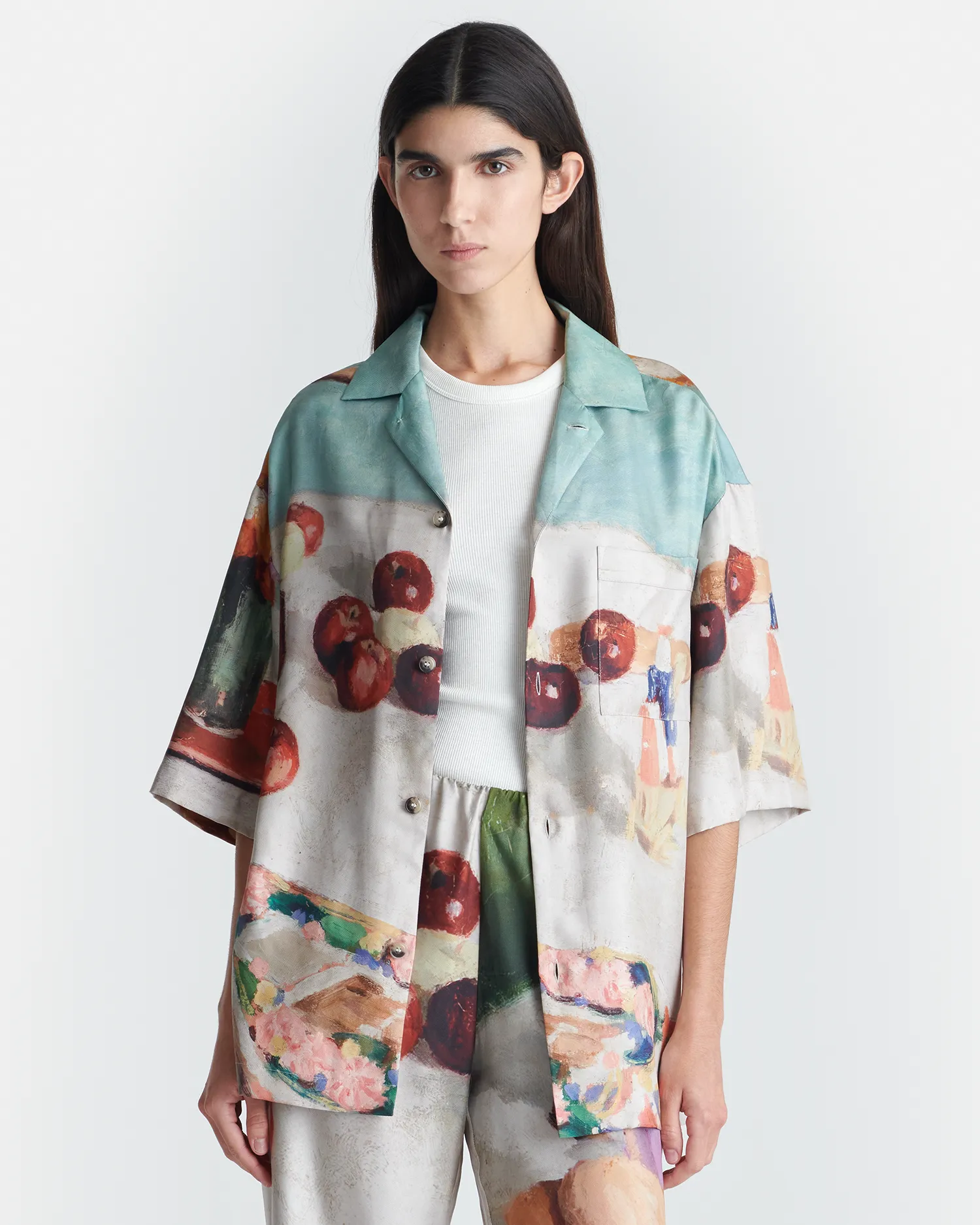 Caspian - Printed Silk Twill Shirt - Gingerbread Heart AntiFade Treatment