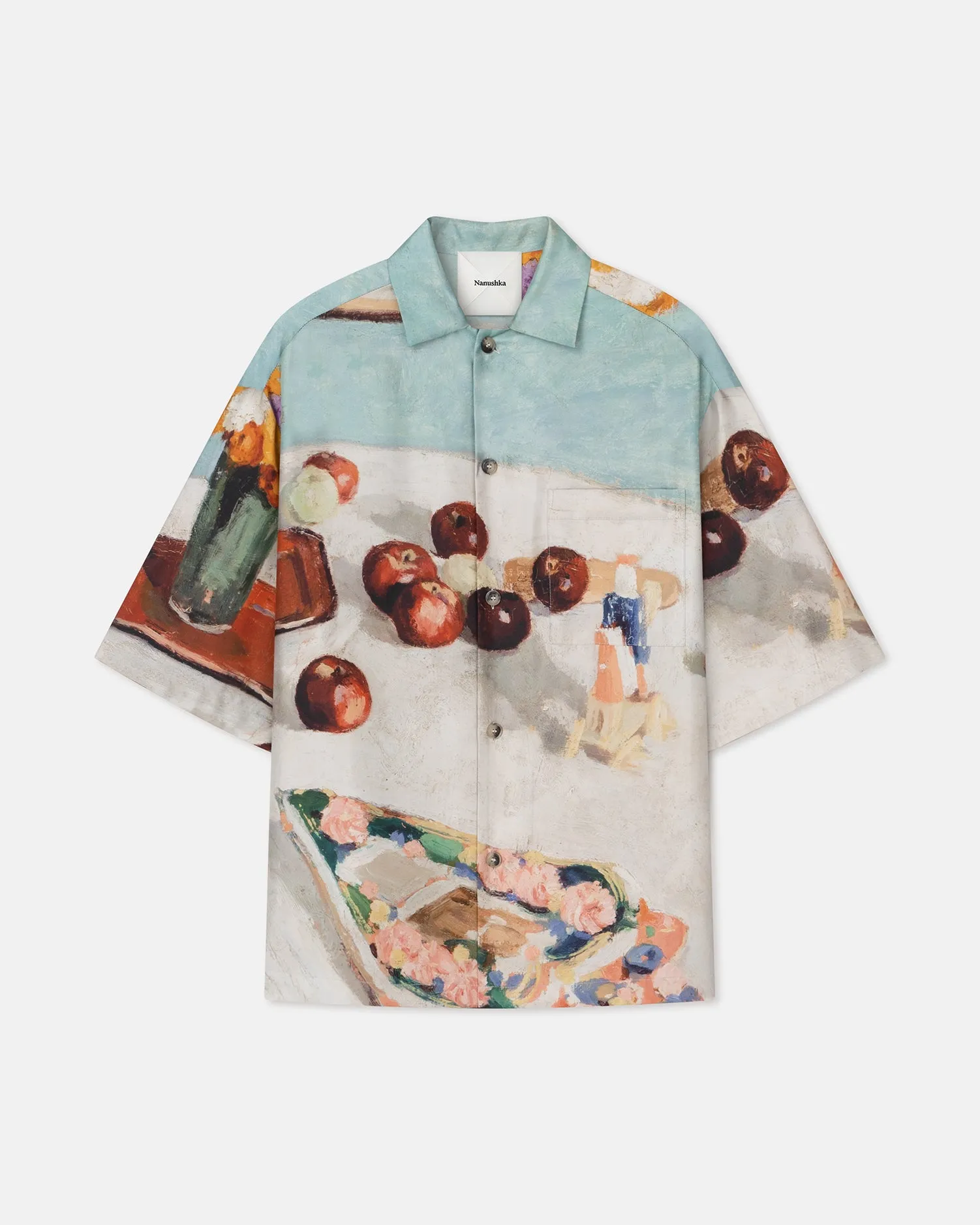 Caspian - Printed Silk Twill Shirt - Gingerbread Heart Soft Pullover ConvertibleStyle