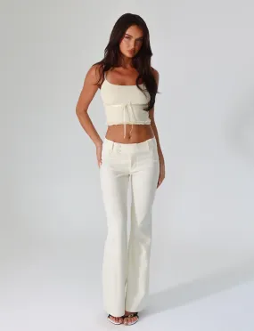 KITTIE PANT - WHITE : CREAM AntiStaticLining NonChafingLegs