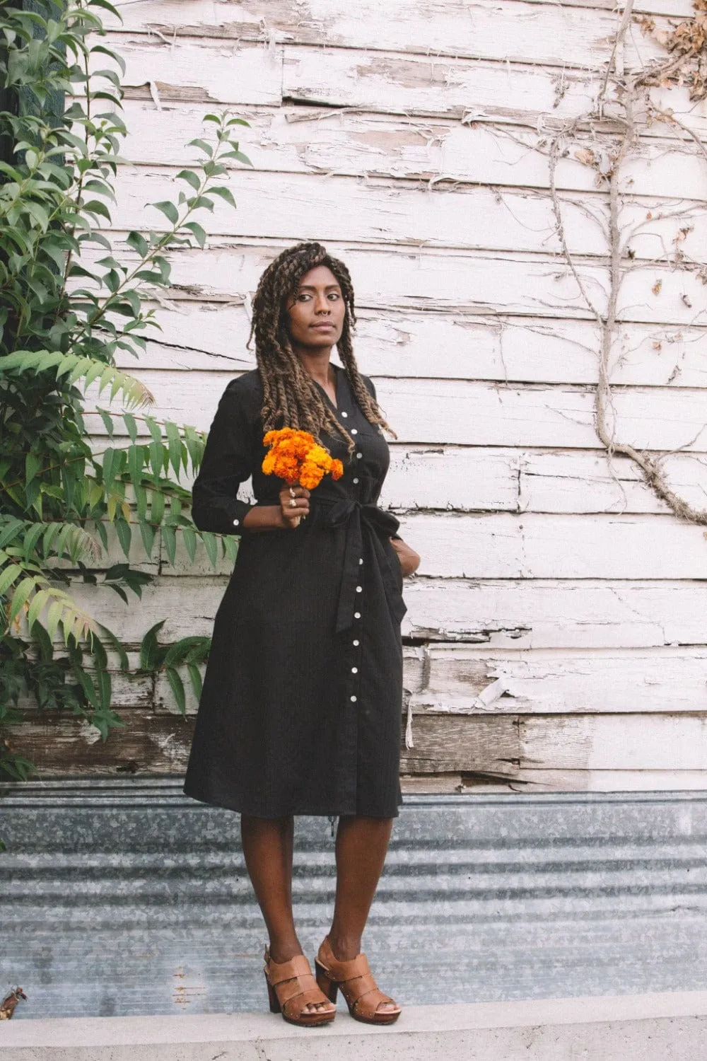 Vera Dress in Black Embroidery Silky Form