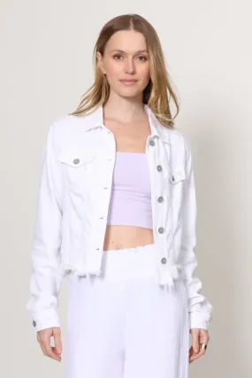 Cropped Fitted Jacket with Fray Travel Essential