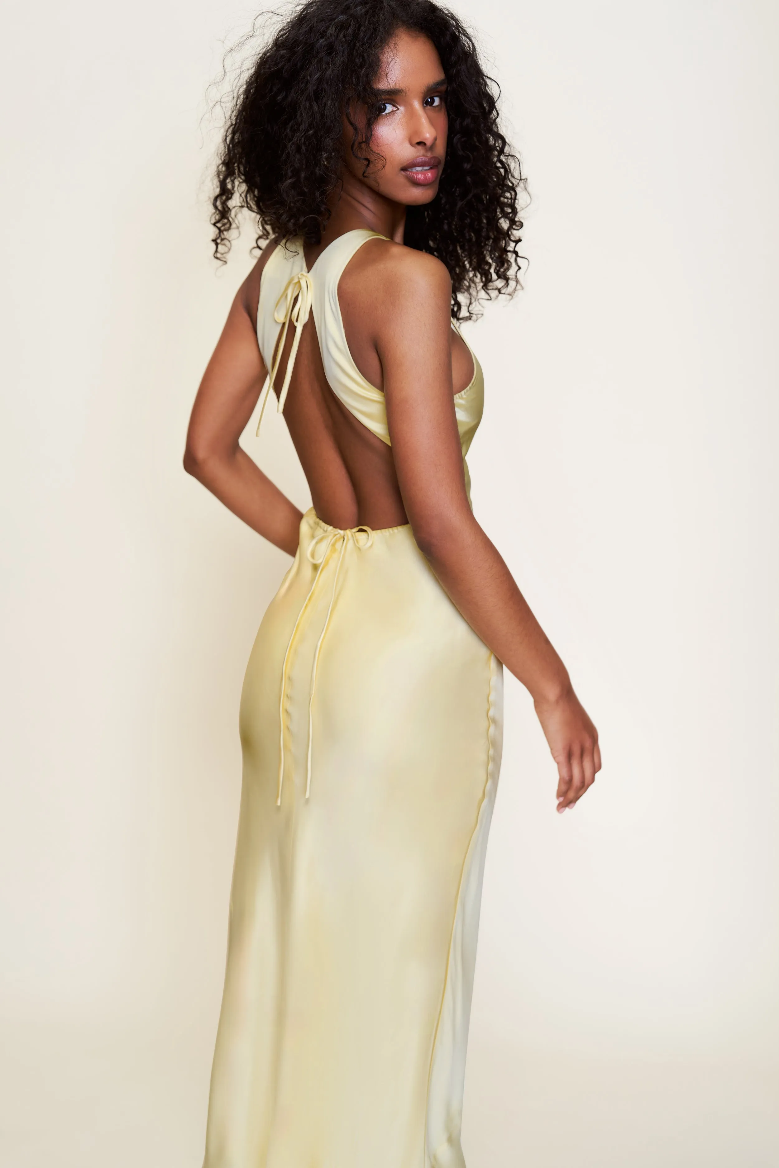 Snap-Closure Lina Midi Dress