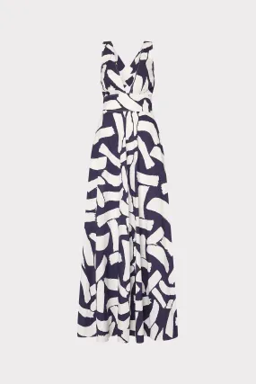 Catarina Graphic Brushstroke Maxi Dress Soft Elastic Waistband Tagless Comfort