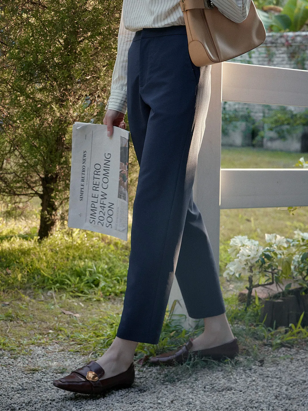 Cecilia Cropped Tapered Suit Pants Daytime Look