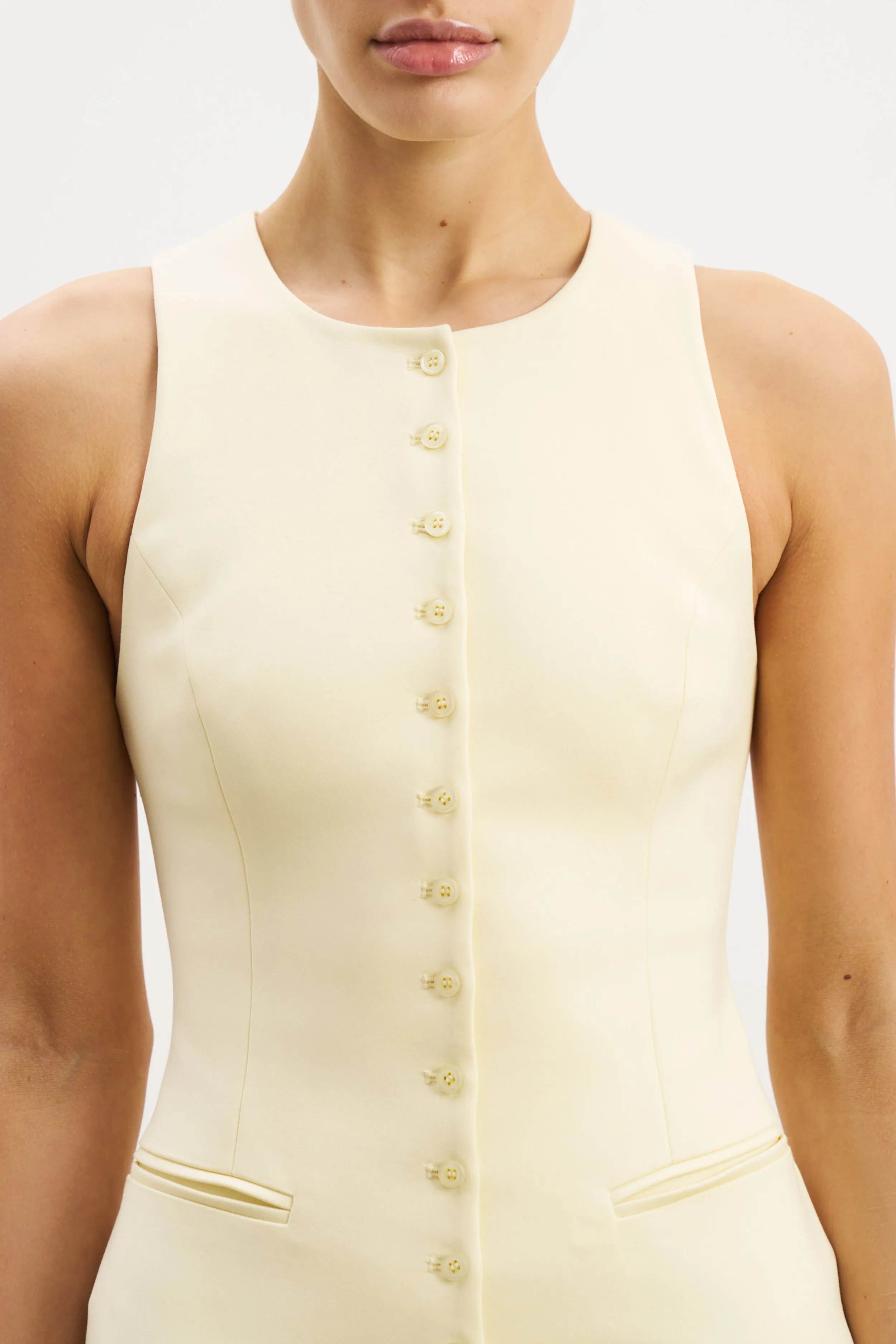 Ready Anytime Tailored Button Down Mini Dress - Buttermilk