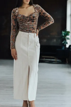 Cane Front Slit Maxi Skirt - FINAL SALE Classic Mood