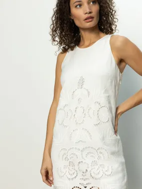 Embroidered Blooms Dress White Neat Stitch Layer Ready
