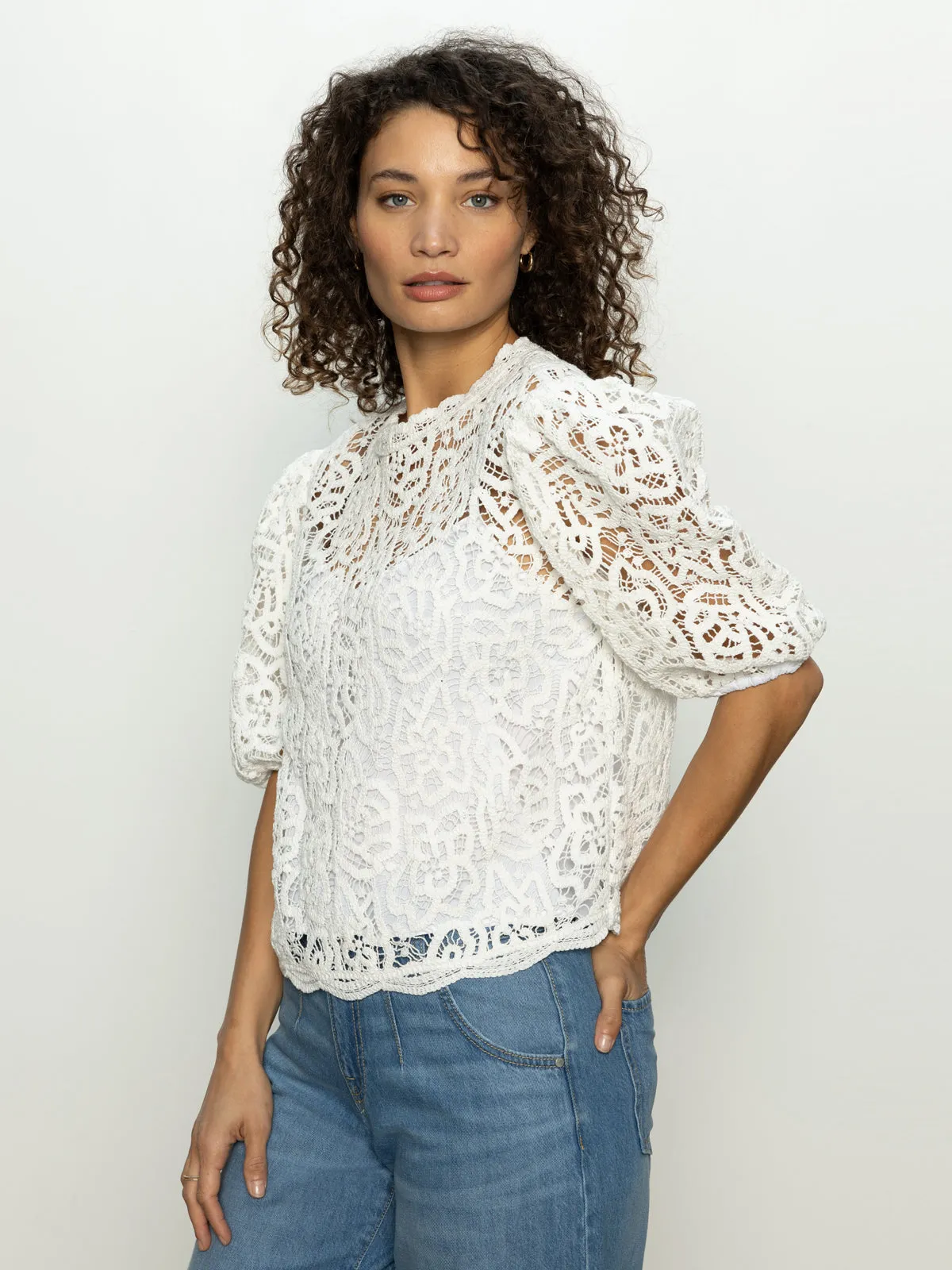 Outdoor Leisure Cherished Lace Tee White
