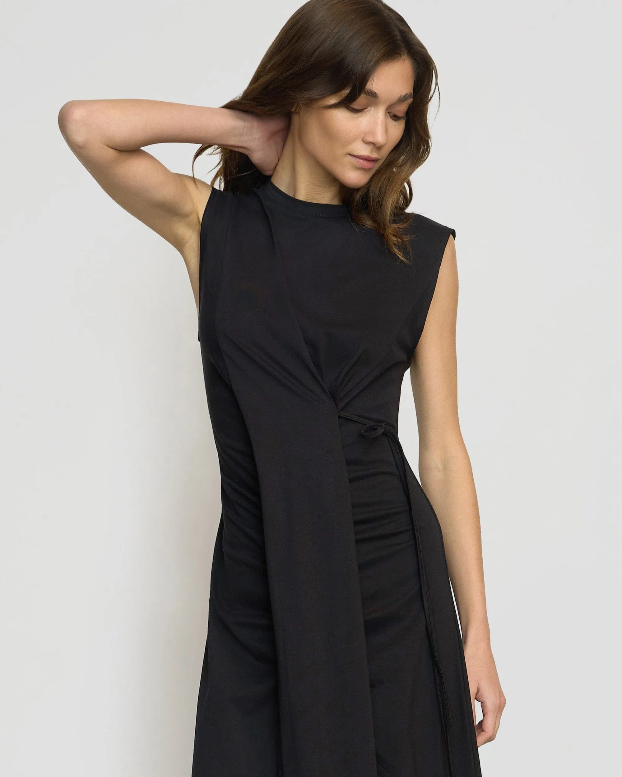 Agnes Twist-Drape Jersey Dress Casual Mode