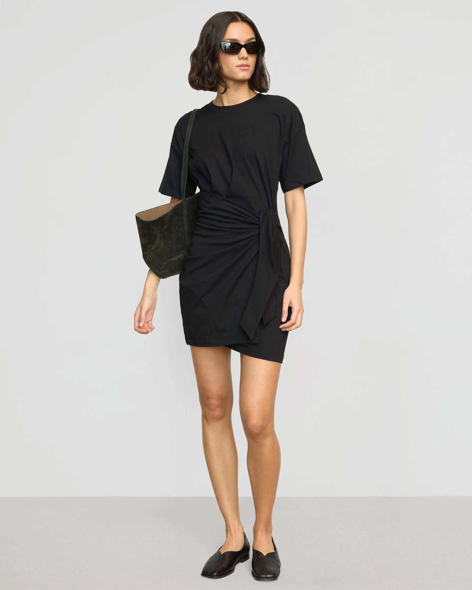 Fallon Organic Cotton T-Shirt Wrap Dress Collared Smart and Sleek