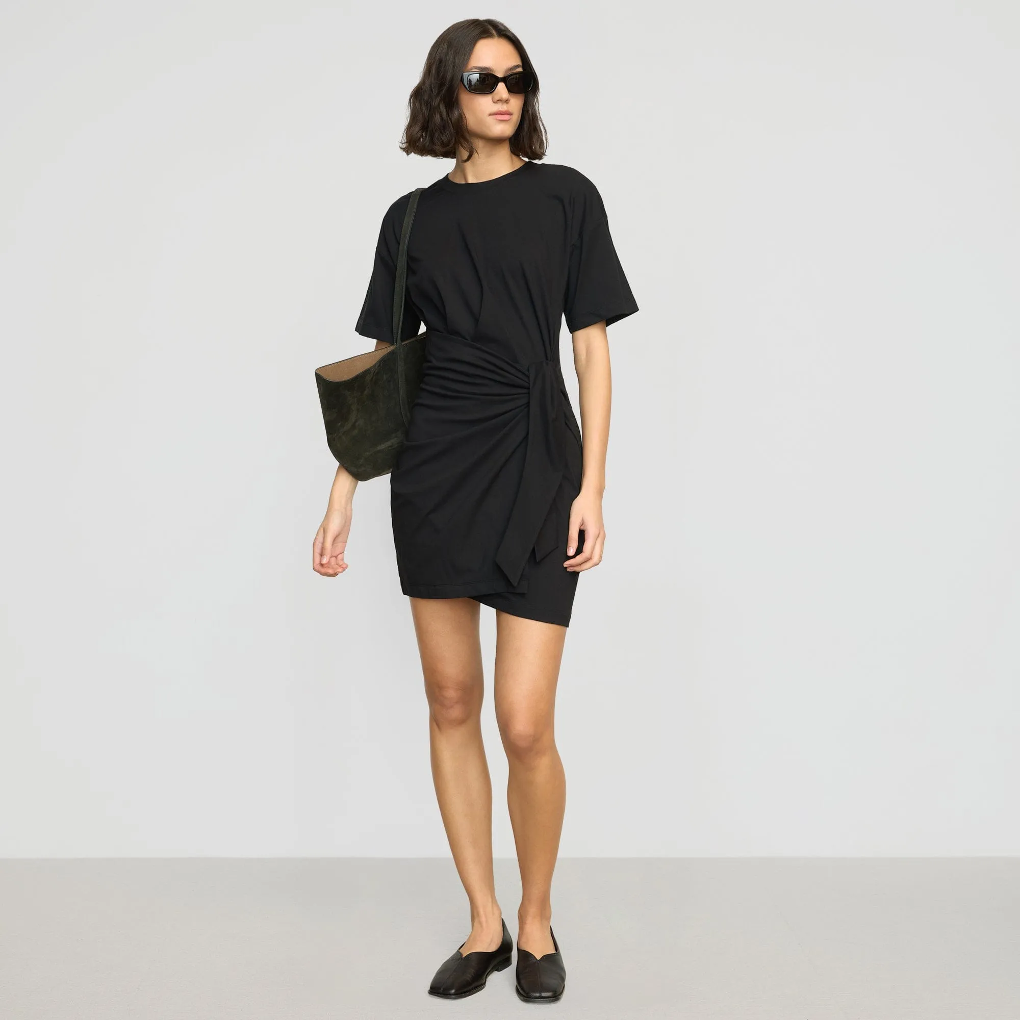 Chic Ensemble urban vibe Fallon Organic Cotton T-Shirt Wrap Dress