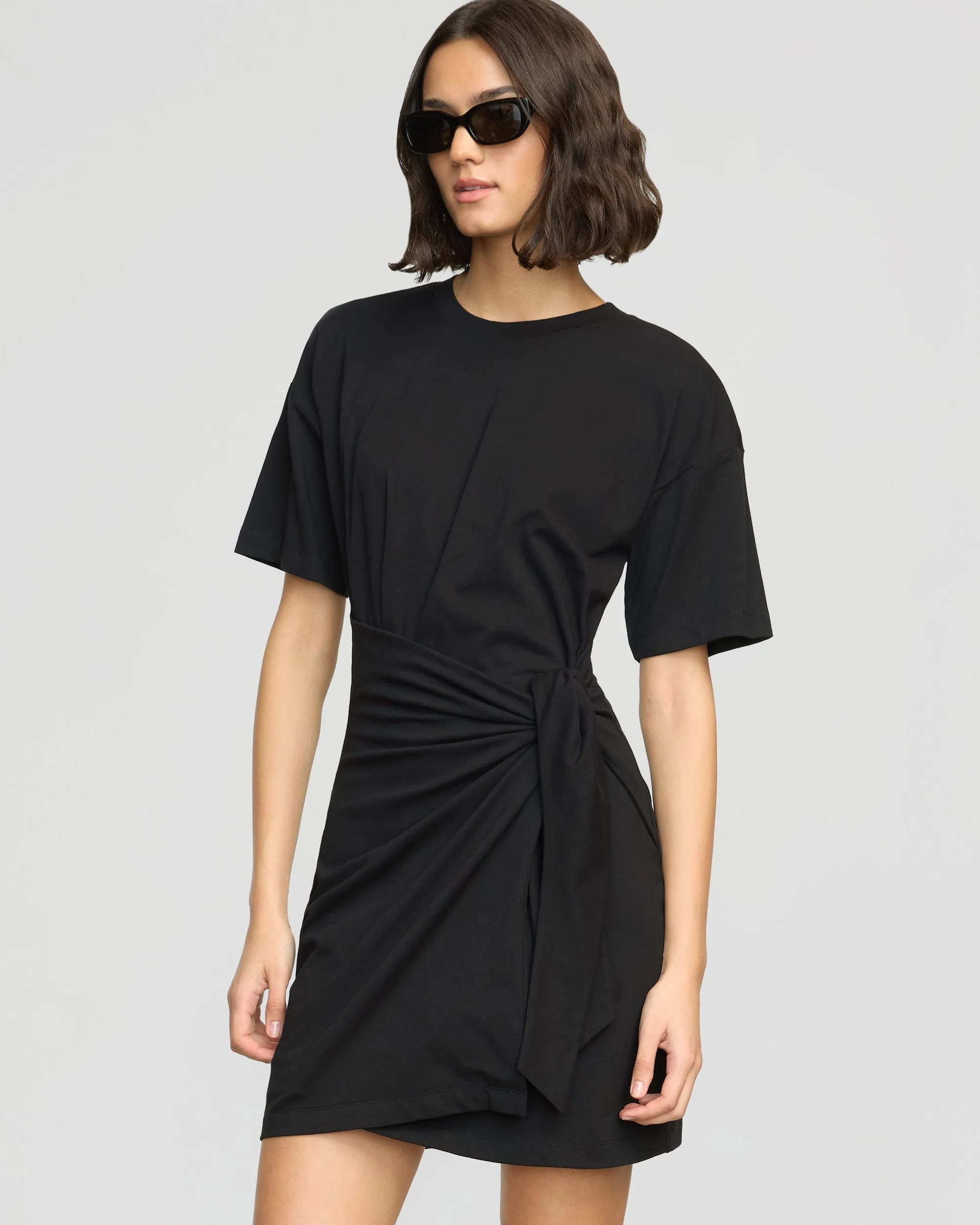 Fallon Organic Cotton T-Shirt Wrap Dress Relaxed Style Evening Wear