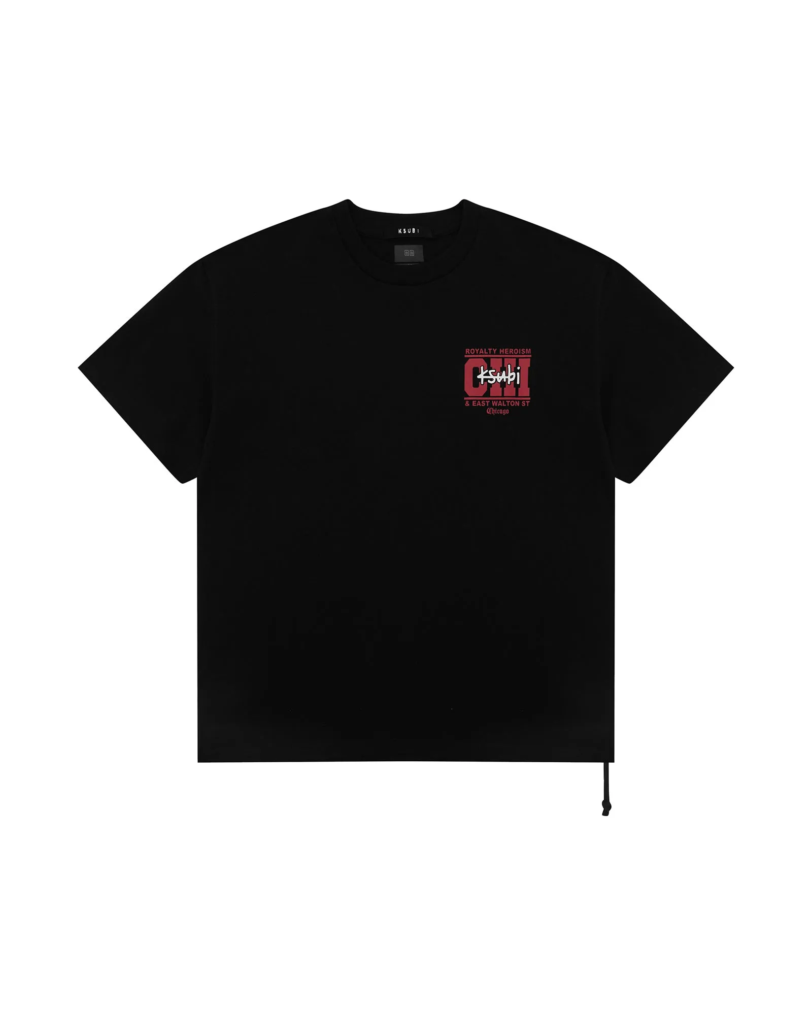 Layered Hem Detail CHICAGO AND THE STREETS SS BIGGIE TEE BLACK