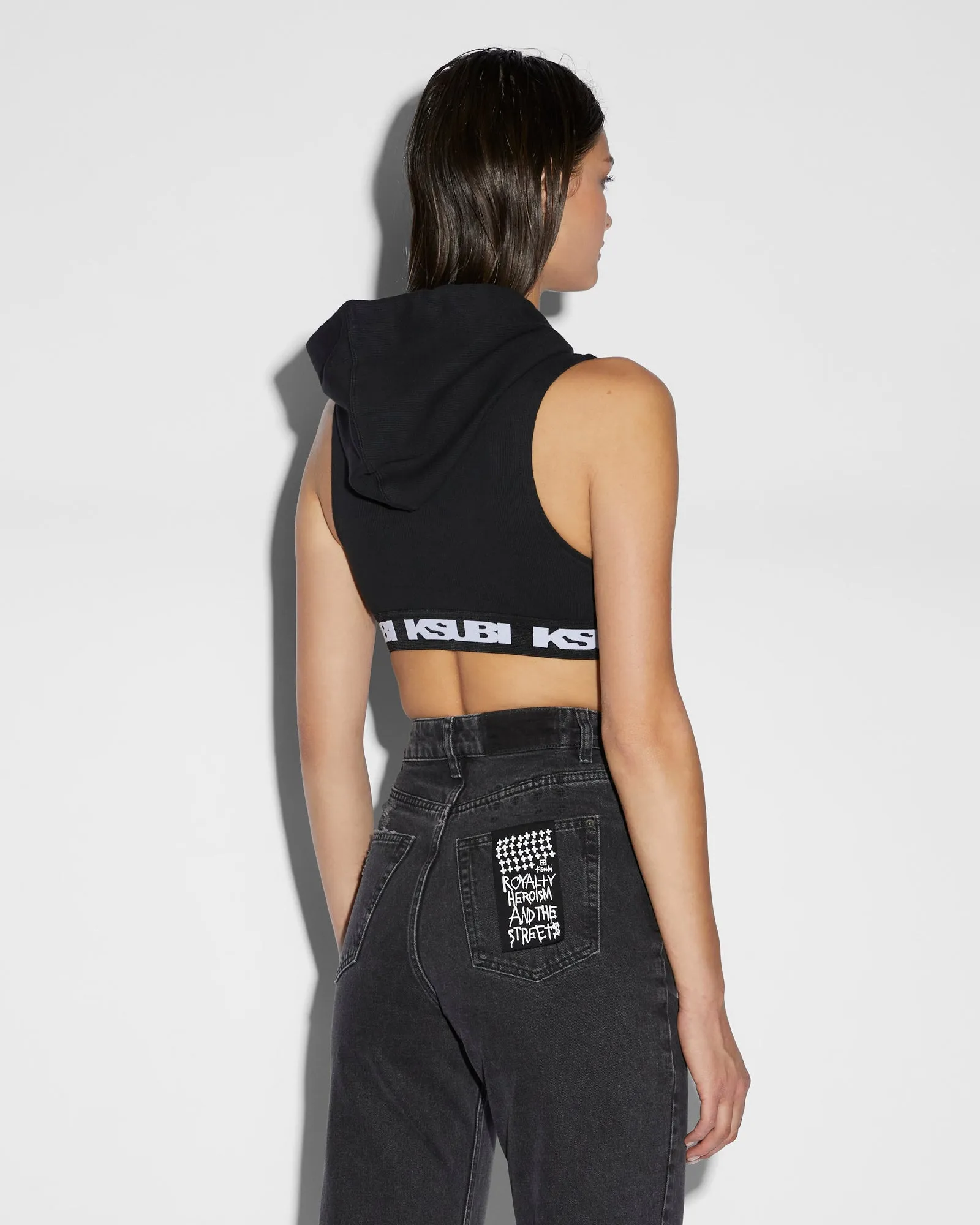 Side Slit Design INCUBUS HOODIE TANK BLACK