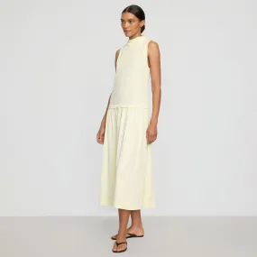 All Day Ready Travel Essential Chinon Drop-Waist Gathered-Neck Dress