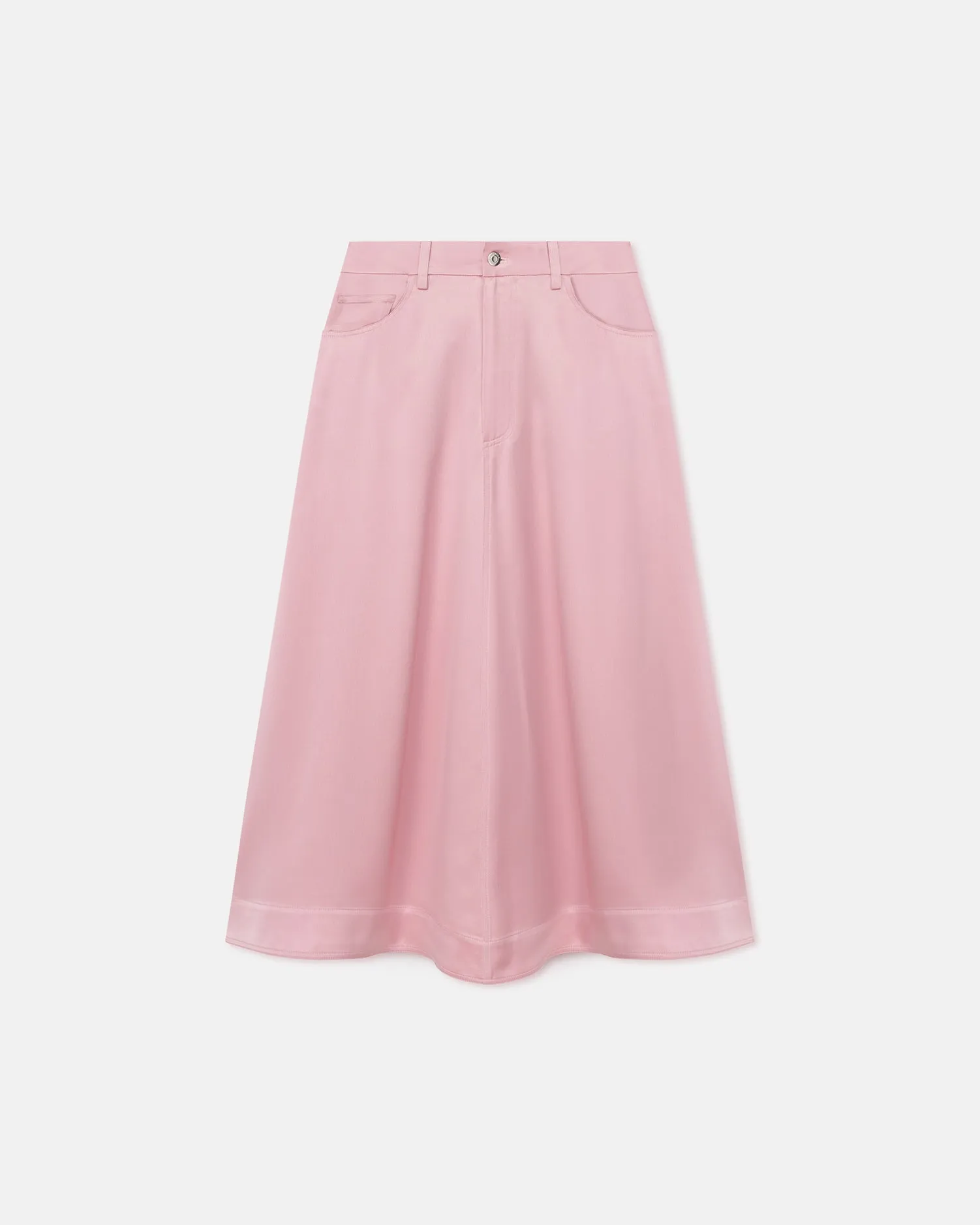 Relaxed Blouse Cintia - Slip Satin Midi Skirt - Pink