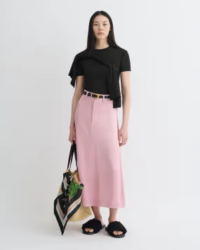 Cintia - Slip Satin Midi Skirt - Pink Reflective Safety Accents Sustainable Production Certified