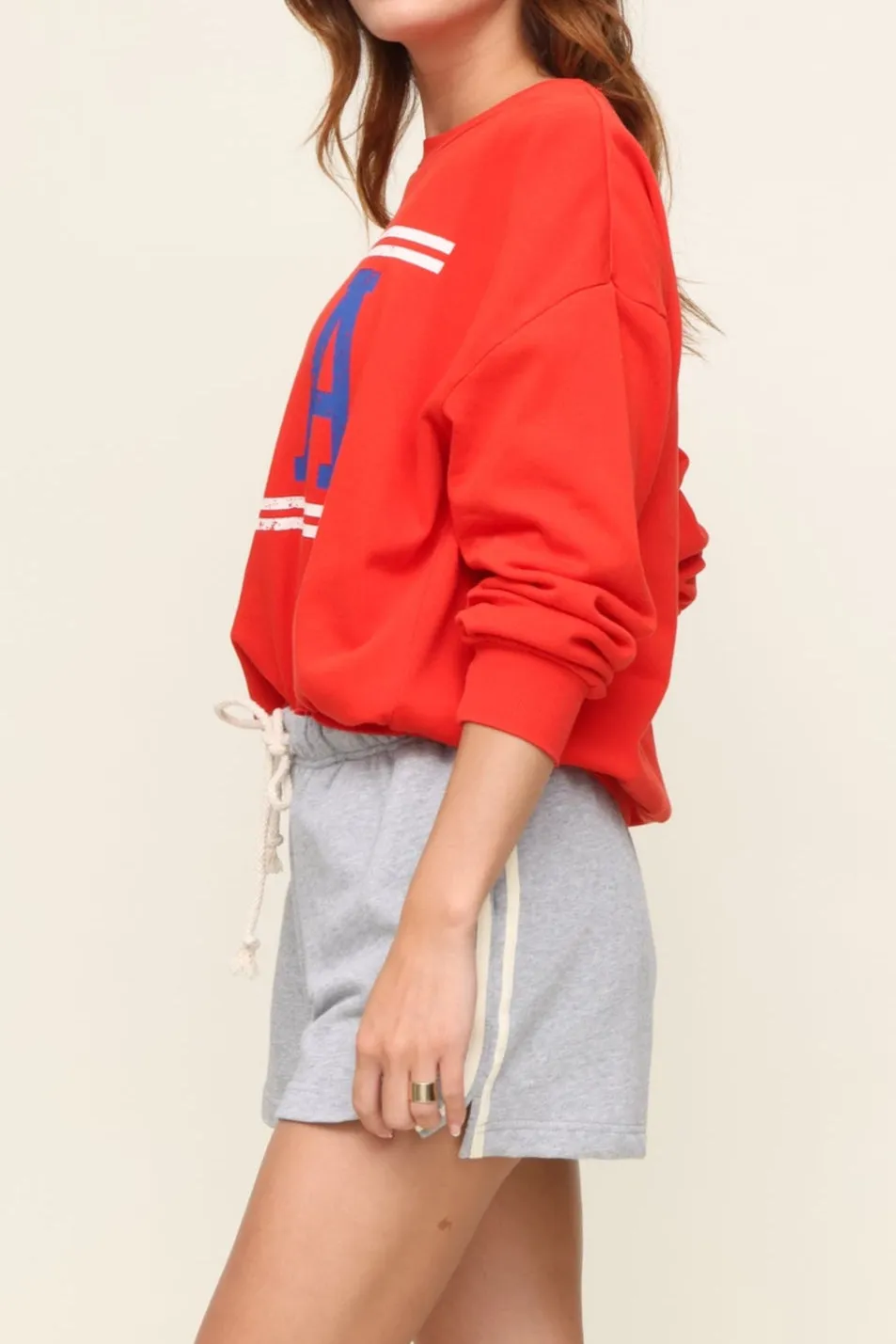 Usa Sunday Sweatshirt Two Tone Weave High Neck Design