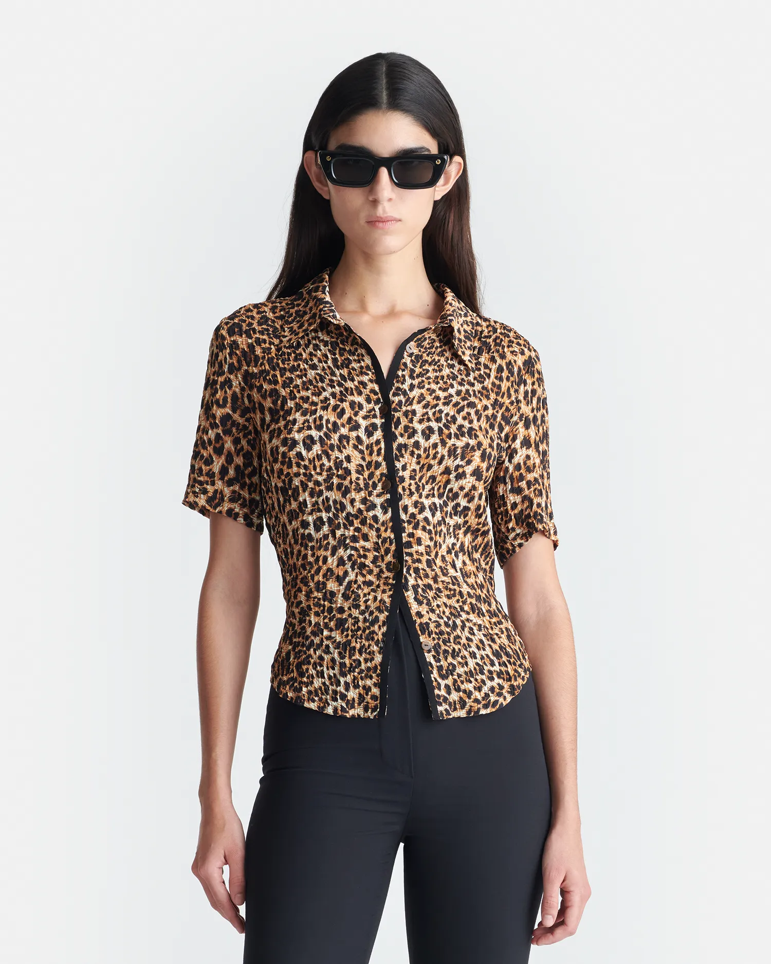 Clare - Printed Shirt - Ocelot Roll Resistant Waist Ergonomic Pattern Cutting