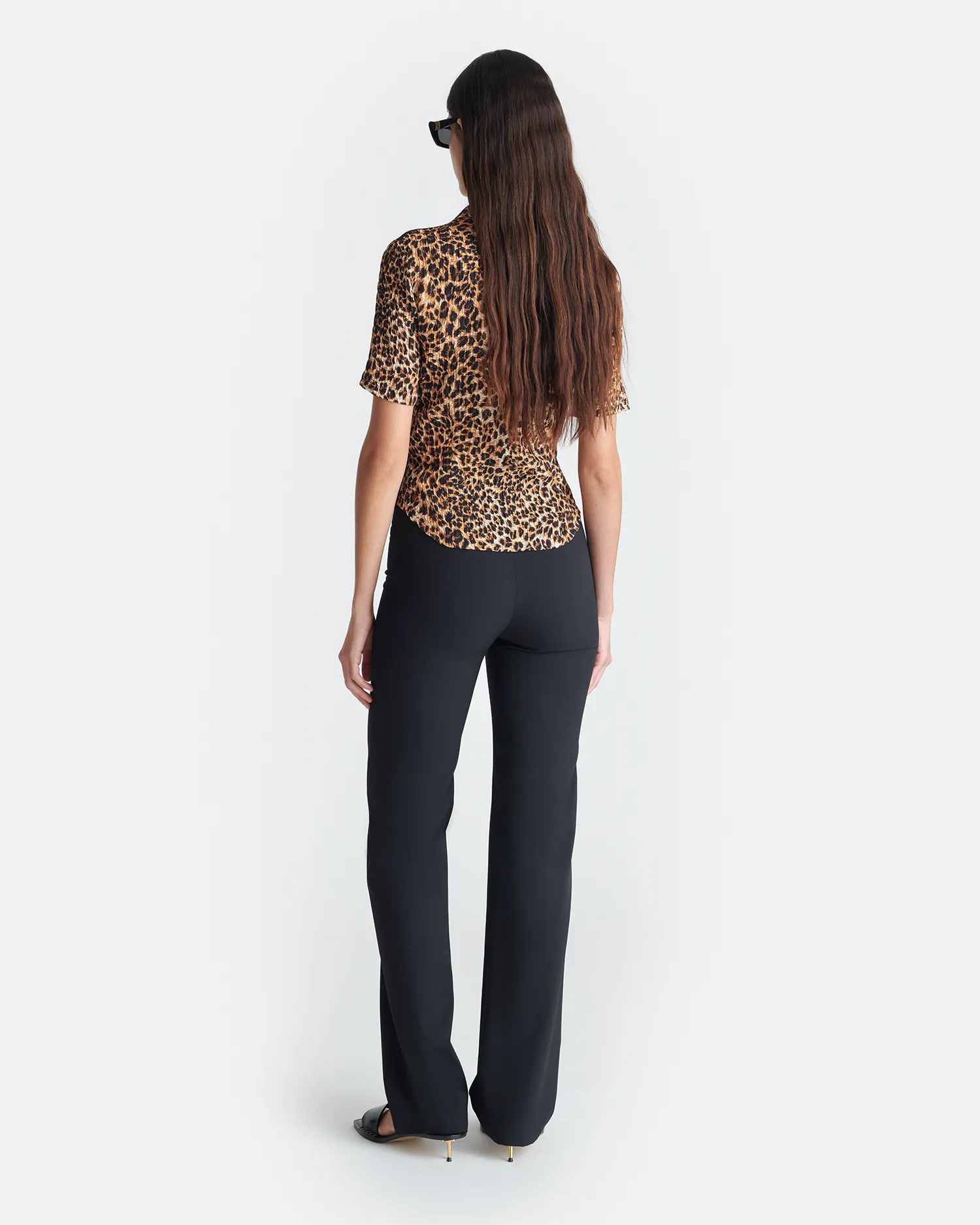 Clean Finish Flexible Waistline Clare - Printed Shirt - Ocelot