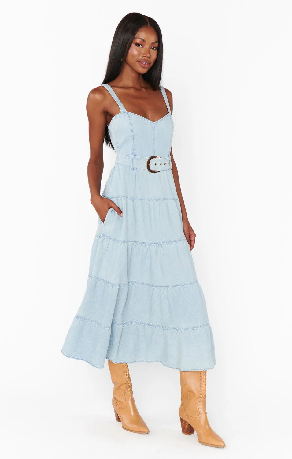 Show Me Your Mumu - Lainey Midi Dress Reflective Trims Active Tee