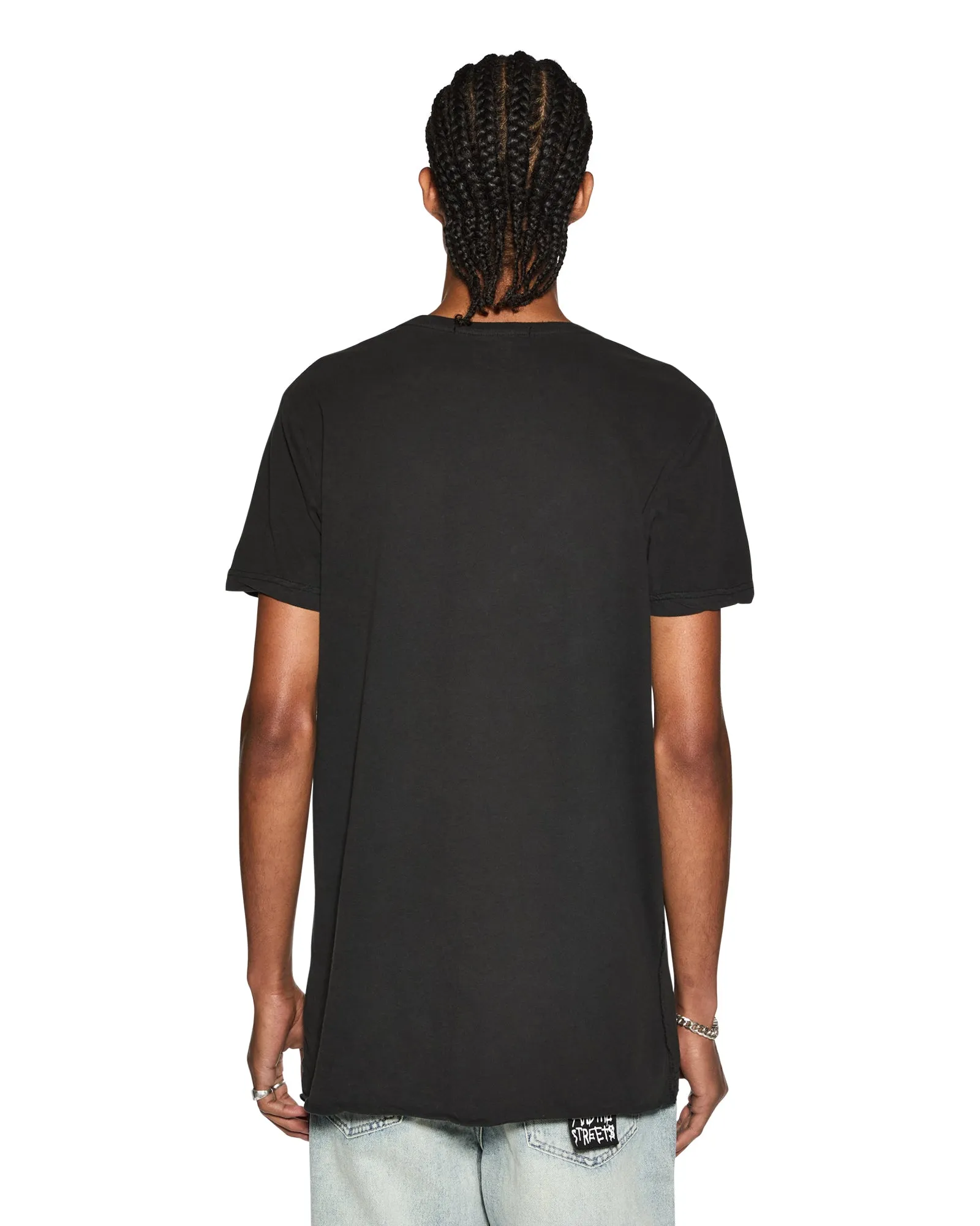 SEEING LINES SS TEE BLACK Smooth Neckline On-the-Go Fashion