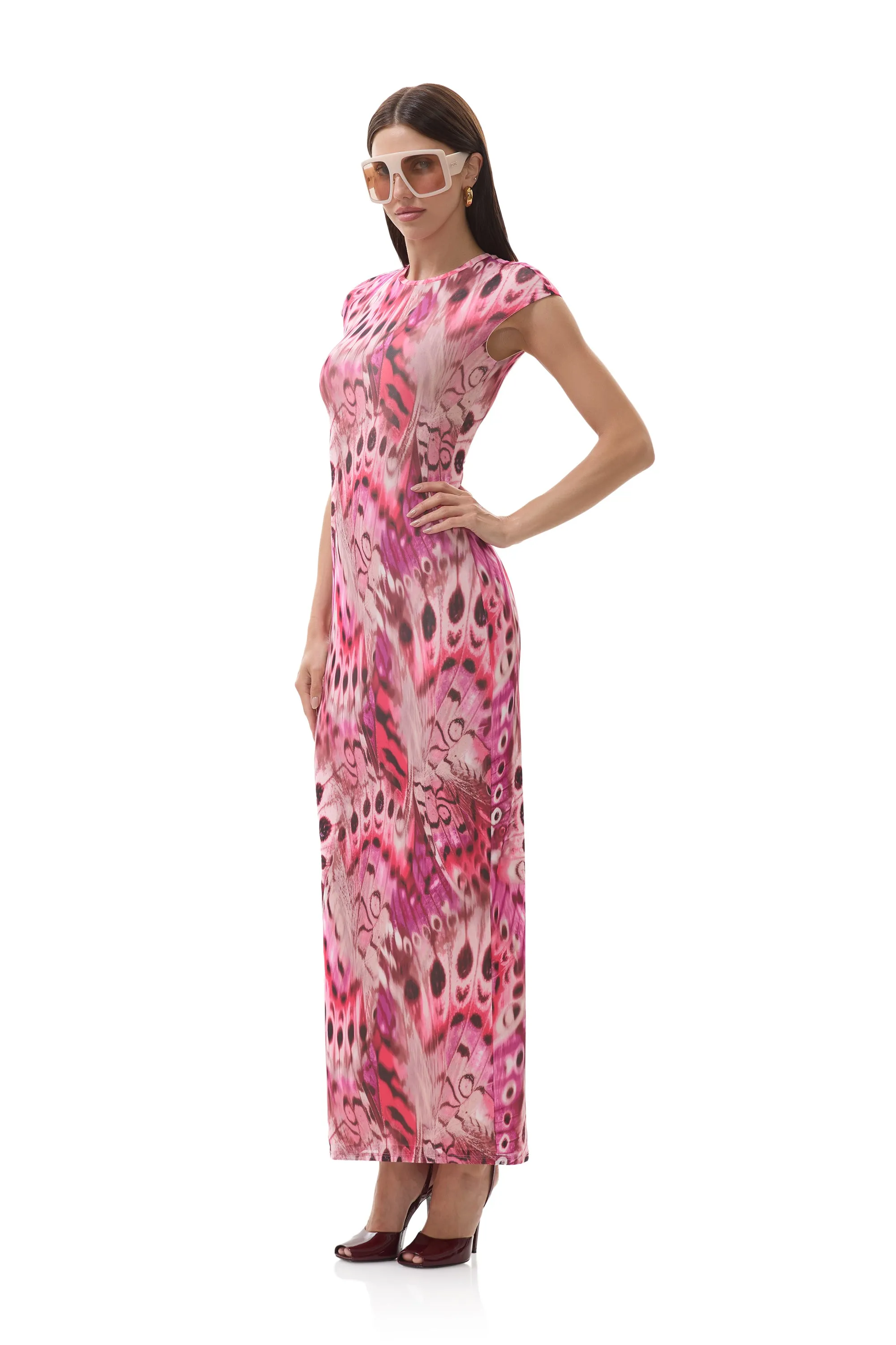 Perfect Fit Edgy vibes Cody Dress - Berry Butterfly