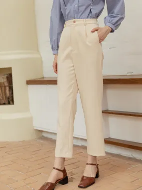 Final SaleNora Straight Suit Pants - Milky White Picnic Style Creative Look Minimalist Style